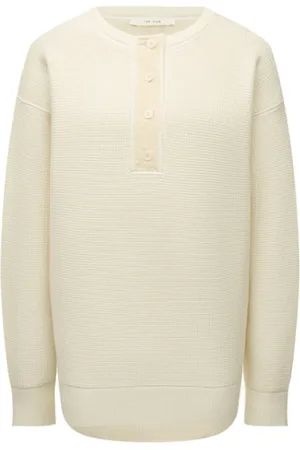 The Row Femme, Pulls, Blanc, Taille: 38 FR Pull boutonné
