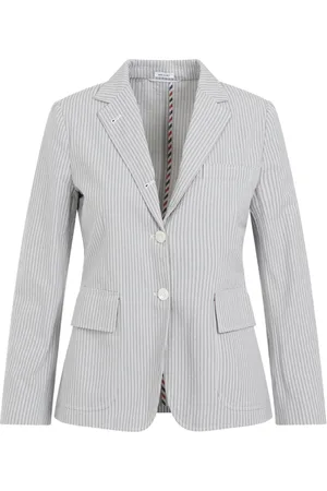Thom Browne Femme, Vestes, Gris, Taille: 36 FR Veste en coton