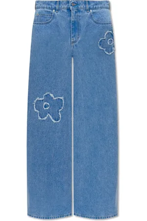 Marni Femme, Jeans, Bleu, Taille: 36 FR Jean Évasé avec Détails de Patchs