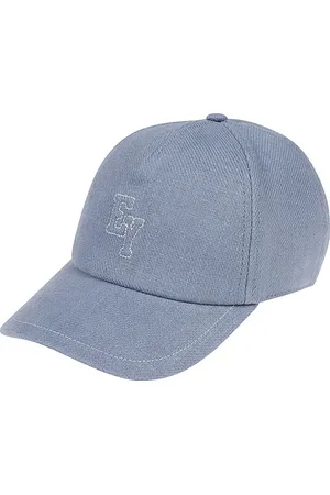 ELEVENTY Homme, Accessoires, Bleu, Taille: ONE Size Casquette en lin avec broderie