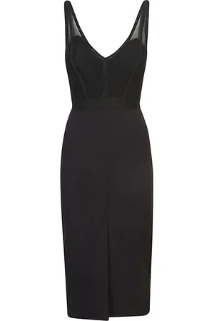 Elisabetta Franchi Femme, Robes, Noir, Taille: 42 FR Robe Midi avec Tulle et Haut Bustier en Crêpe