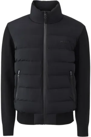 Mackage Homme, Vestes, Noir, Taille: XL Cardigan Hybride Zippé en Nylon