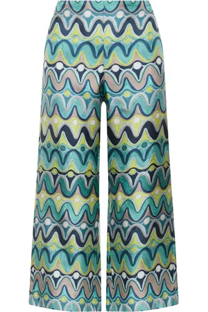 Maliparmi Femme, Pantalons, Vert, Taille: 34 FR Pantalon Imprimé Collection