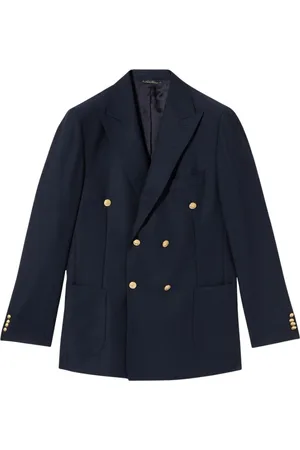 Brooks Brothers Homme, Vestes, Bleu, Taille: L Veste Croisée en Laine Vierge