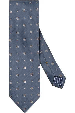 Eton Homme, Accessoires, Bleu, Taille: ONE Size Cravate florale en soie et lin