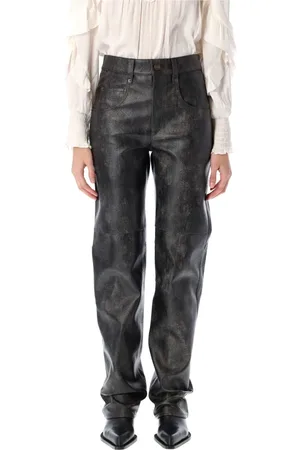 Isabel Marant Femme, Pantalons, Noir, Taille: 40 FR Pantalon Vintage en Similicuir Taille Haute