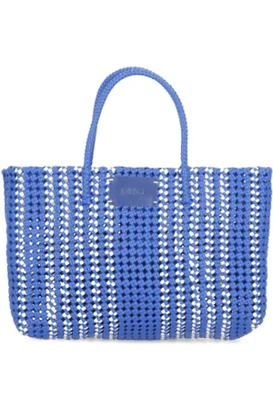 Msgm Femme, Sacs, Bleu, Taille: ONE Size Sac à Main Bleu avec Logo Avant