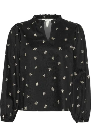 Part Two Femme, Blouses et Chemises, Noir, Taille: 46 FR Chemisier noir à imprimé bouquet