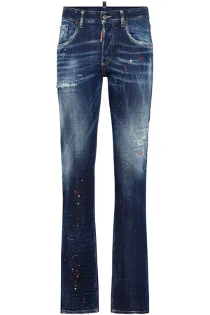 Dsquared2 Femme, Jeans, Bleu, Taille: 38 FR Jean Droit en Denim Bleu Marine