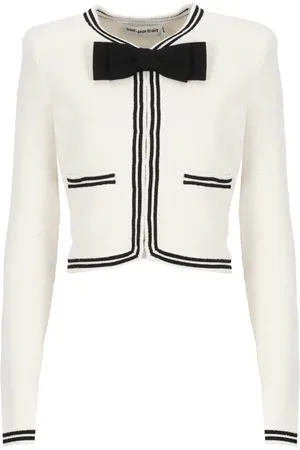 Self-Portrait Femme, Pulls, , Taille: 42 FR Cardigan Ivoire en Coton avec Détails de Broches