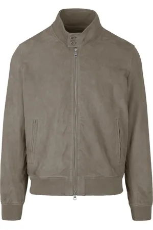 Bomboogie Homme, Vestes, Gris, Taille: S Friz Suede Leather Bomber Jacket