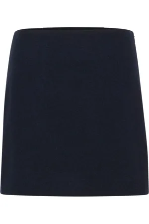 Part Two Femme, Jupes, Bleu, Taille: 38 FR Jupe Simple Bleu Marine Foncé