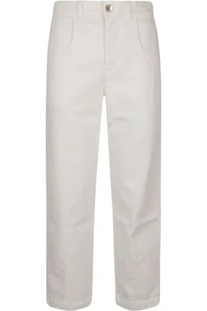 ELEVENTY Femme, Pantalons, Blanc, Taille: 40 FR Pantalon en Coton Blanc