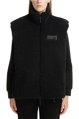 EA7 Femme, Vestes, Noir, Taille: 36 FR Veste Réversible Zippée Logo Discret