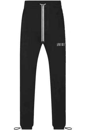 AMIRI Homme, Pantalons, Noir, Taille: S Pantalon de Jogging en Coton Boucléoir à Coupe Régulière avec Imprimé Logo