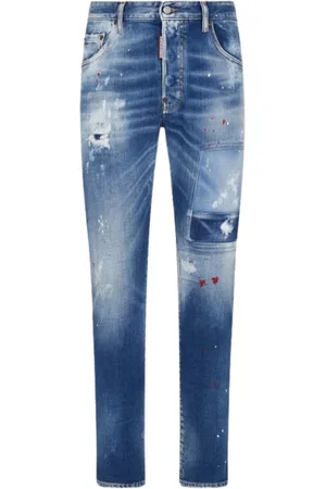 Dsquared2 Homme, Pantalons, Bleu, Taille: S Jean Skater avec Patchs