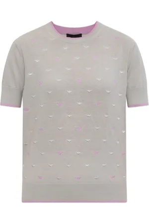 Emporio Armani Femme, Pulls, Gris, Taille: 38 FR Top avec Monogramme