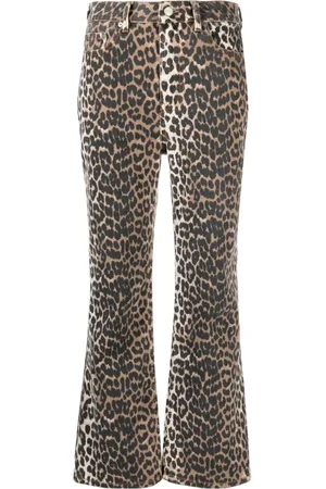 Ganni Femme, Pantalons, Brun, Taille: W28 Pantalon Denim Marron Court