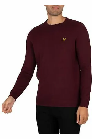 Lyle & Scott Homme, Pulls, Violet, Taille: XL Pull Ras du Cou en Coton Mérinos