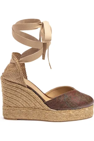 Etro Femme, Chaussures, Multicolore, Taille: 39 EU Espadrilles Compensées Multicolores Lacets Cheville