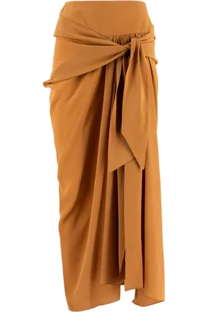 ERMANNO SCERVINO Femme, Jupes, Brun, Taille: 38 FR Jupe Maxi Plissée