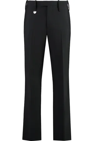 Burberry Homme, Pantalons, Noir, Taille: M Pantalon Droit en Laine Vierge