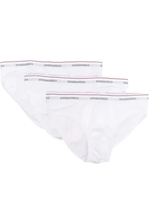 Dsquared2 Homme, Sous-vêtements, Blanc, Taille: XL Lot de Trois Slips en Mélange de Coton