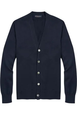 Brooks Brothers Homme, Pulls, Bleu, Taille: M Cardigan Boutonné en Coton Supima