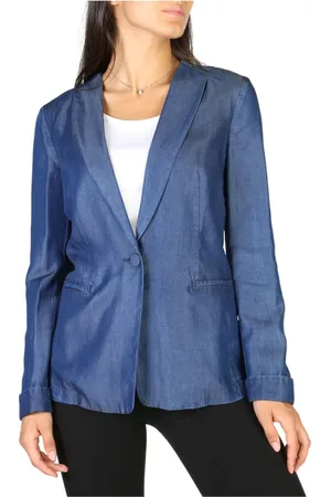 Emporio Armani Femme, Vestes, Bleu, Taille: 36 FR Blazer Élégant pour Femme