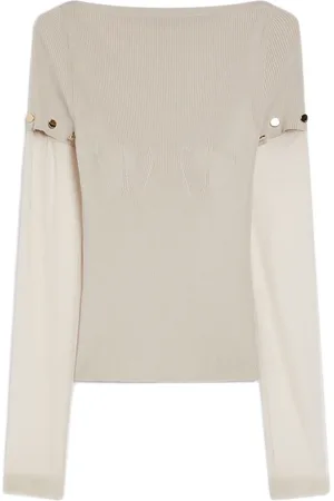 Sportmax Femme, Pulls, Gris, Taille: 42 FR Maille Tricot Col Rond