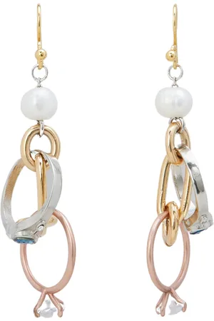 Marni Femme, Accessoires, Jaune, Taille: ONE Size Boucles d`oreilles pendantes avec chaînes et anneaux