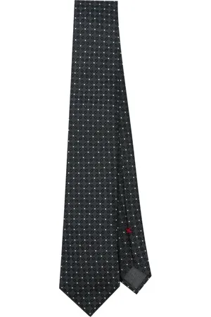 Brunello Cucinelli Homme, Accessoires, Noir, Taille: ONE Size Élégant Cravate en Soie Piombo