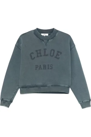 Chloé Femme, Sweatshirts et sweats à capuche, Bleu, Taille: 36 FR Collection de Pulls Élégants