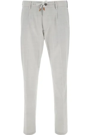 ELEVENTY Homme, Pantalons, Gris, Taille: W36 Pantalon Gris en Laine Stretch à Cordon de Serrage