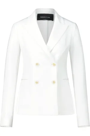 Fabiana Filippi Femme, Vestes, Blanc, Taille: 36 FR Blazer Classique en Mélange de Soie