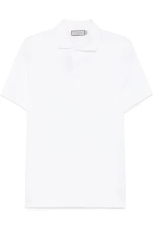 CANALI Homme, Tops, Blanc, Taille: 3XL Polo à Manches Courtes