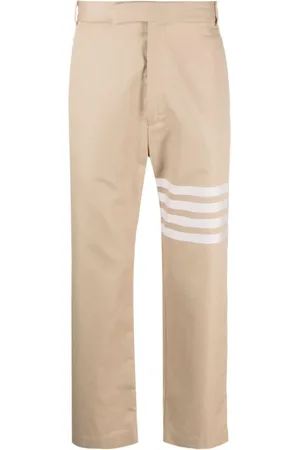 Thom Browne Homme, Pantalons, Brun, Taille: S Pantalon Droit en Coton à 4 Barres
