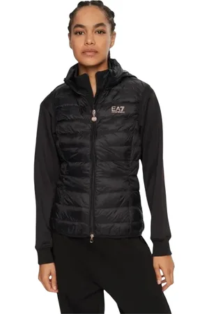 EA7 Femme, Vestes, Noir, Taille: 42 FR Veste sans manches noire
