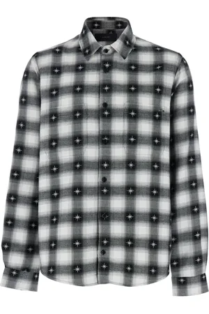 AMIRI Homme, Chemises, Noir, Taille: L Chemise Stardust Noire à Carreaux Col Classique