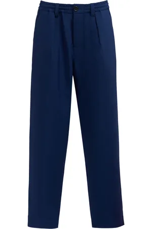 Marni Homme, Pantalons, Bleu, Taille: 2XL Pantalon Carotte en Laine Tropicale