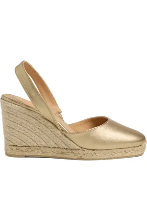 Castaner Femme, Chaussures, Jaune, Taille: 37 EU Espadrilles Carissa en cuir métallisé