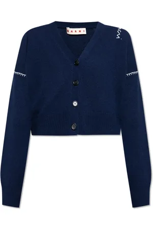 Marni Femme, Pulls, Bleu, Taille: 38 FR Cardigan Court