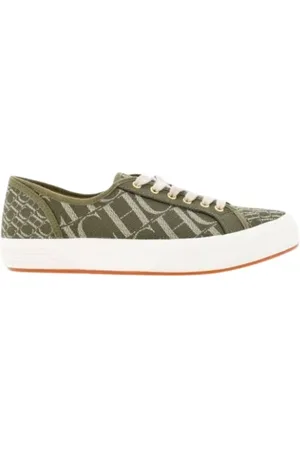 Carolina Herrera Homme, Chaussures, Vert, Taille: 41 EU Baskets en cuir avec imprimé toile