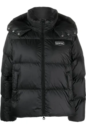 Duvetica Femme, Vestes, Noir, Taille: 40 FR Bellatrix Logo-Patch Padded Jacket