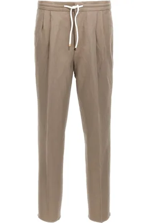 Brunello Cucinelli Homme, Pantalons, Brun, Taille: S Pantalon Marron Élastique Poches