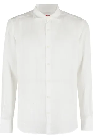 MC2 SAINT BARTH Homme, Chemises, Blanc, Taille: M Chemise en Lin Blanc Classique Manches Longues