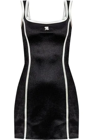 MISBHV Femme, Robes, Noir, Taille: 36 FR Robe en Satin Noir pour Femmes