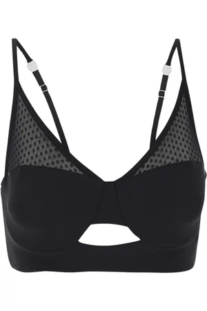 Elisabetta Franchi Femme, Sous-vêtements, Noir, Taille: 42 FR Haut de Soutien-Gorge avec Insert en Tulle