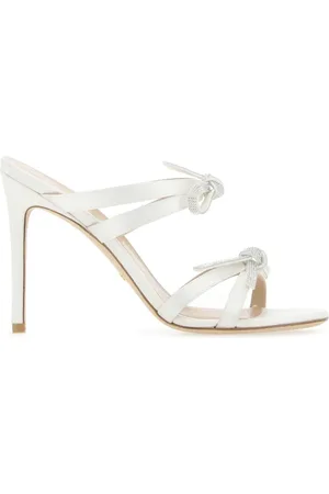 Stuart Weitzman Femme, Chaussures, Blanc, Taille: 37 EU Sandales à Talons Ornées de Nœuds