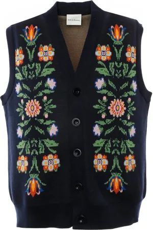 Drôle de Monsieur Homme, Pulls, Bleu, Taille: S Cardigan sans manches à col en V